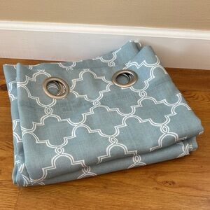 Elegant Blue Patterned Curtain